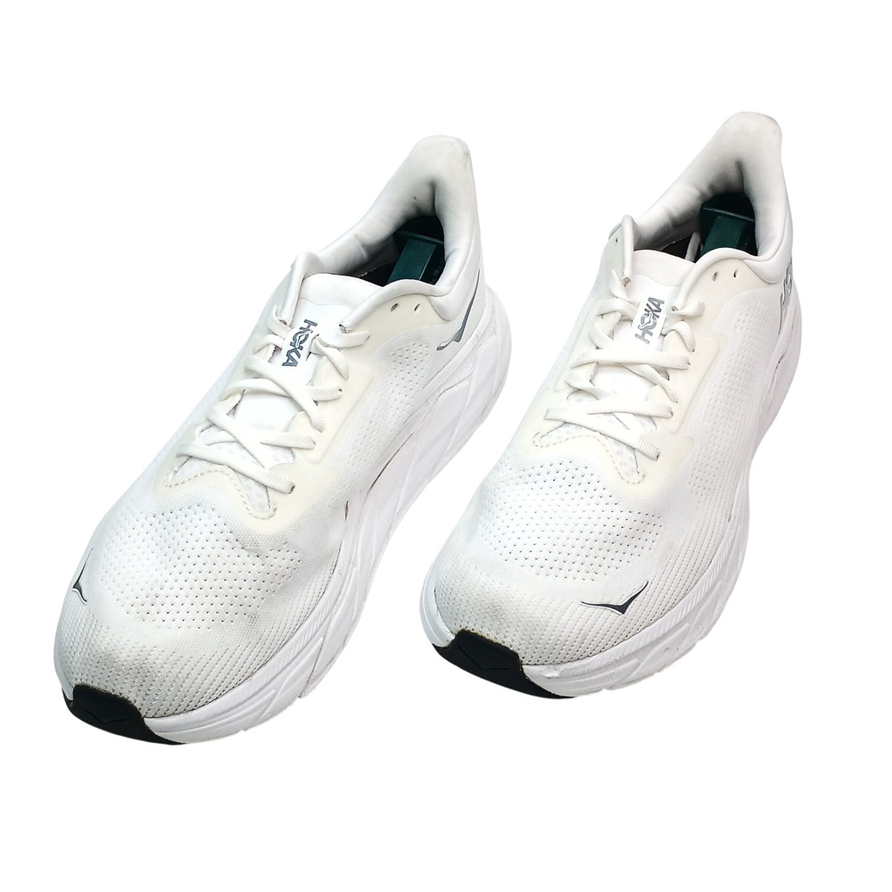 Hoka Arahi 7 Mens Size 13 White Silver Stability Running Shoes Sneakers 1147850